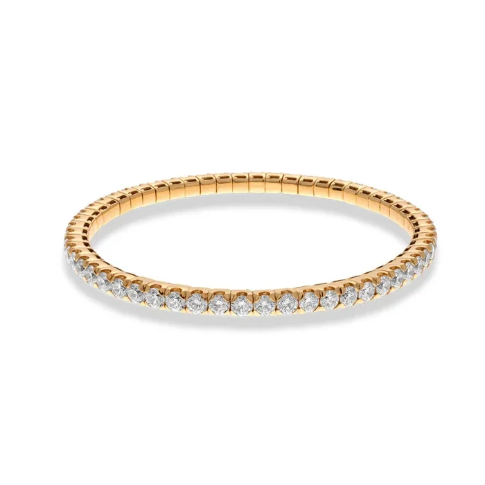 8.40ctw, 18K Yellow Gold Tresore Tennis Stretch Bracelet