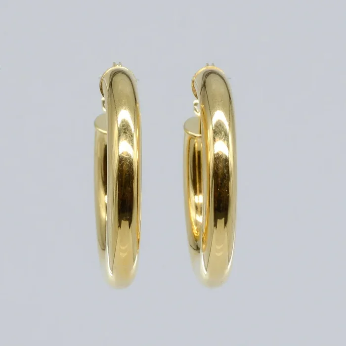‘Birks’ 18k Yellow Gold Hoops |