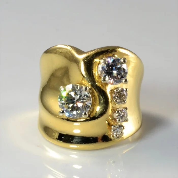 ‘Birks’ Modern Toi et Moi Style Cocktail Ring | 1.32ctw | SZ 7.25 |