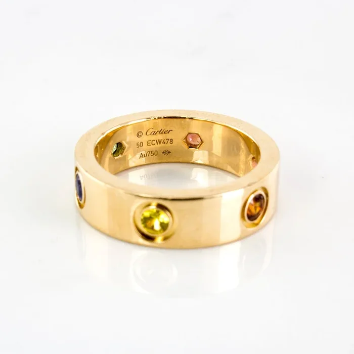 ‘Cartier’ Love Ring, Multi Gemstone