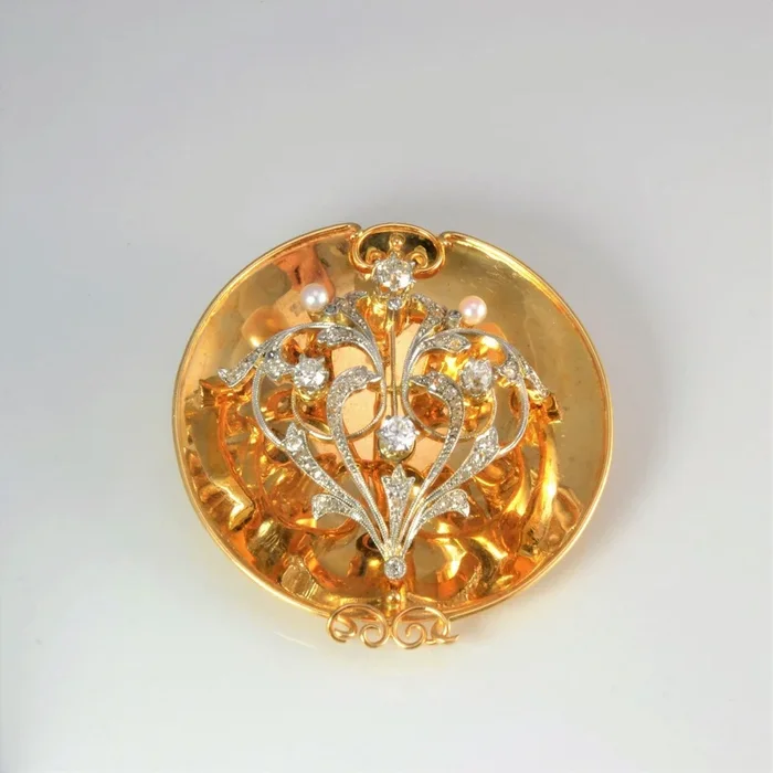 ‘Cavelti’ Diamond & Gemstones Vintage Pendant | 0.90 ctw |