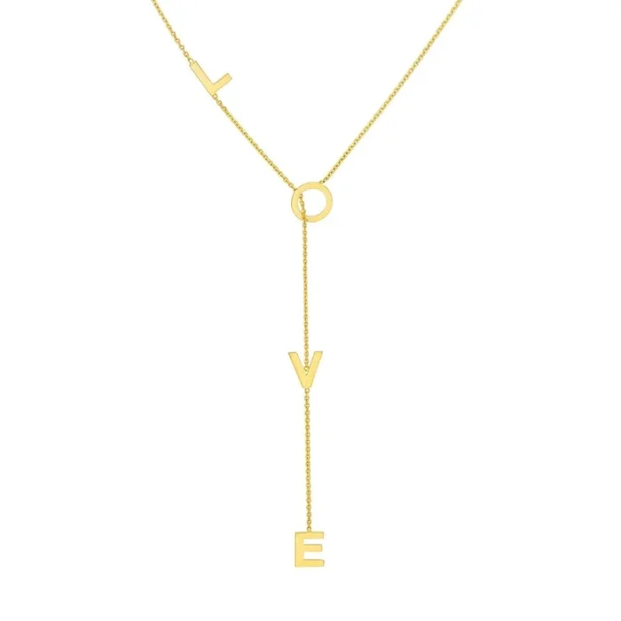 ‘Love’ Lariat Necklace