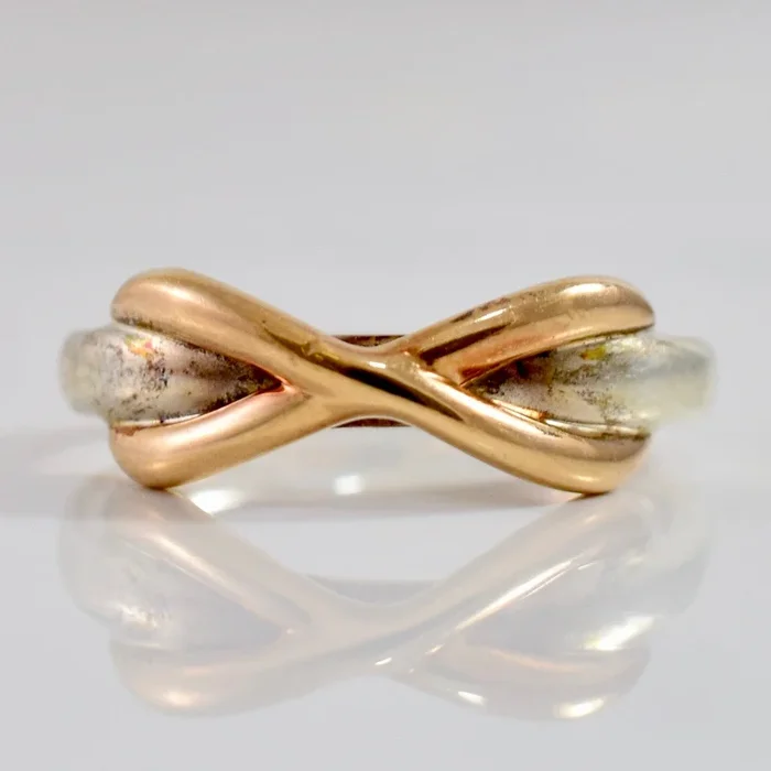 ‘Tiffany & Co.’ Rose Gold and Silver Infinity Ring | SZ 2.5 |