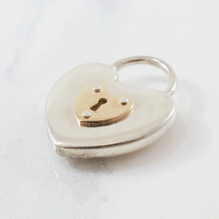 ‘Tiffany & Co.’ Two Tone Heart Lock Pendant