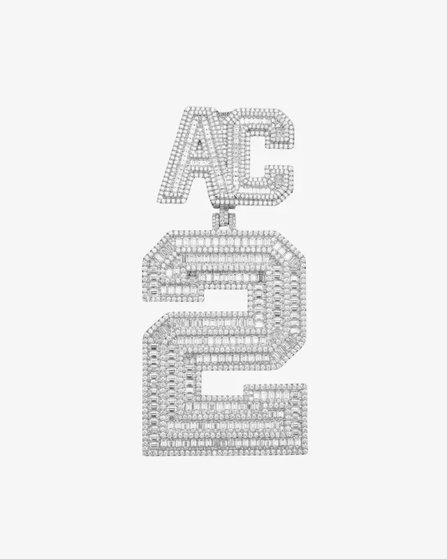 “AC” Custom Moissanite Pendant 14K Gold