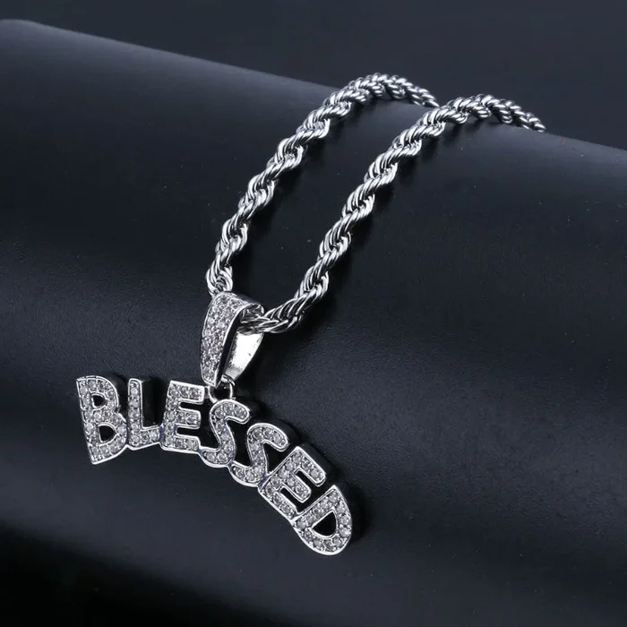 “Blessed” Iced Out Pendant
