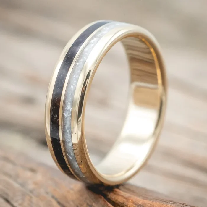 “COSMO” – DIAMOND DUST & COFFEE WEDDING BAND