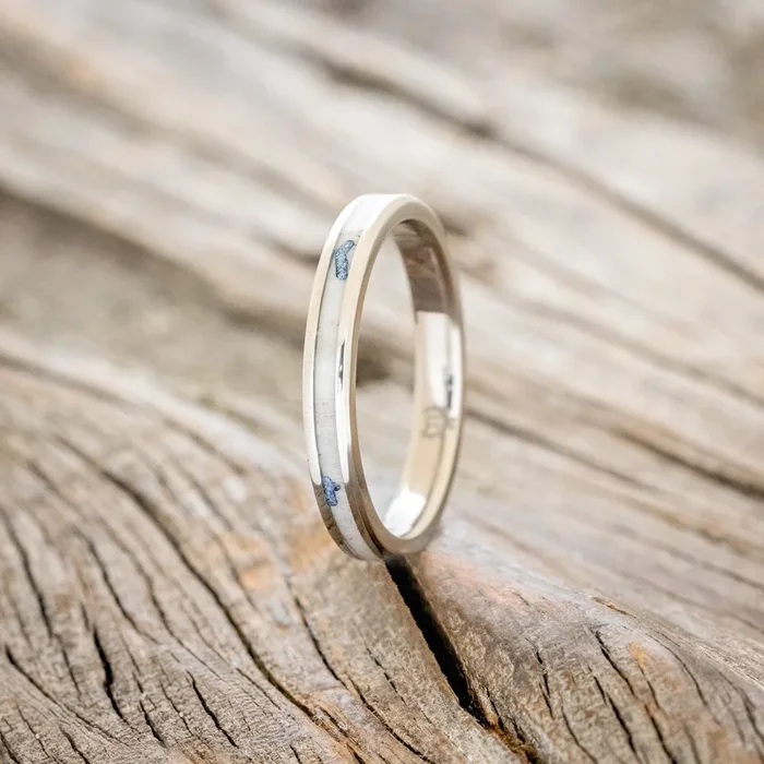 “ETERNA” – ANTLER STACKING BAND WITH CUSTOM TURQUOISE OR LAPIS LAZULI DEPOSITS