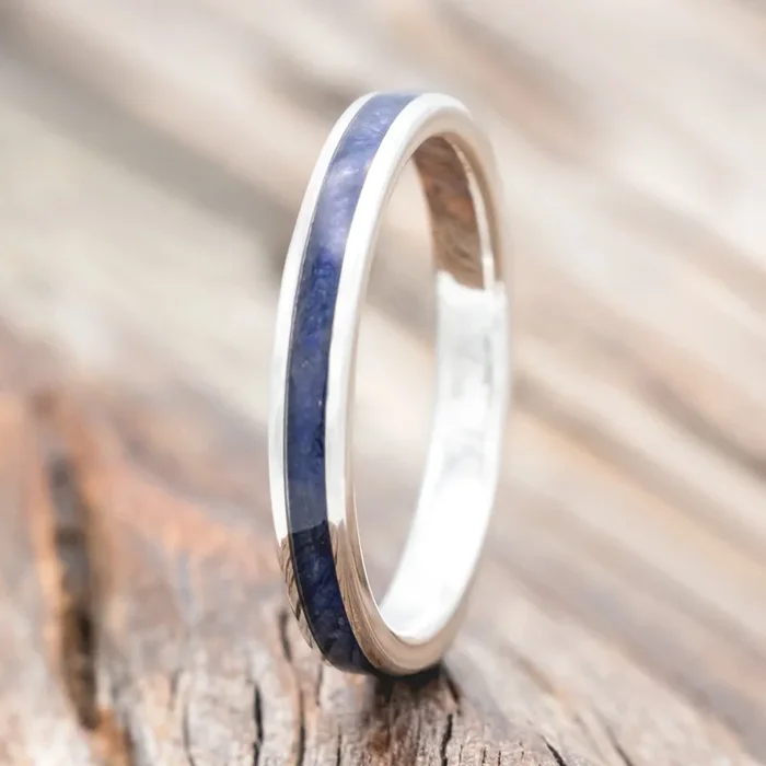 “ETERNA” – LAPIS LAZULI STACKING BAND – SILVER (3MM) – SIZE 11