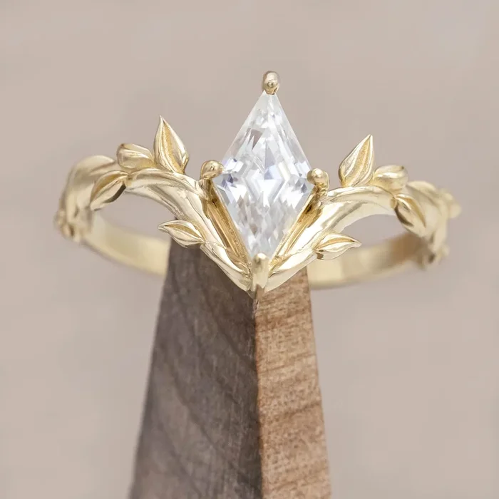 “FAE” – SOLITAIRE-STYLE ENGAGEMENT RING ON A BRANCH-STYLE BAND – MOUNTING ONLY – SELECT YOUR OWN STONE