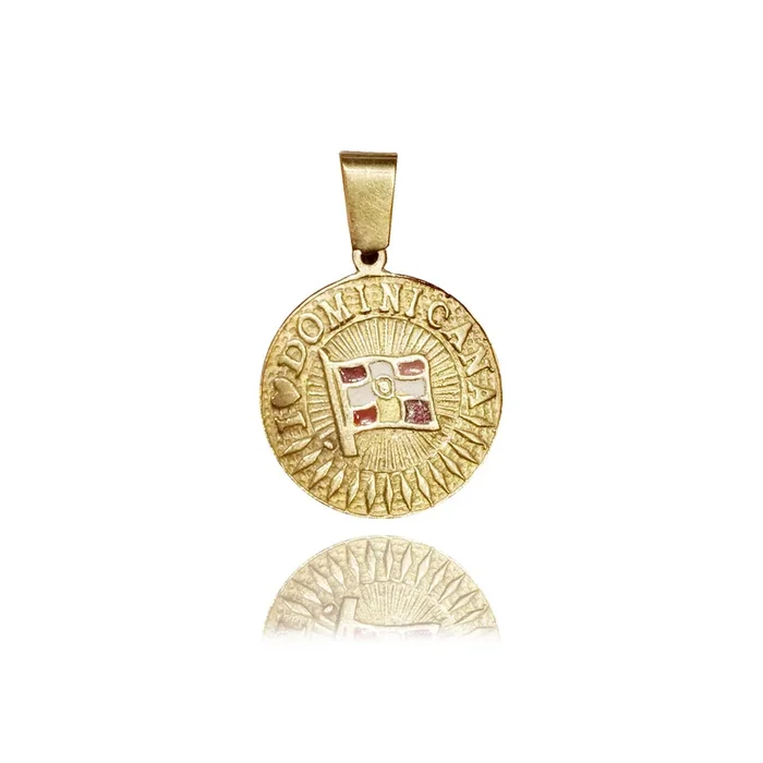 “I Love Dominicana” Yellow Gold Pendant (14K)