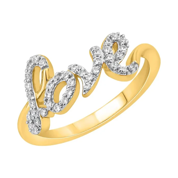 “LOVE” Fancy Diamond Ring (14K)