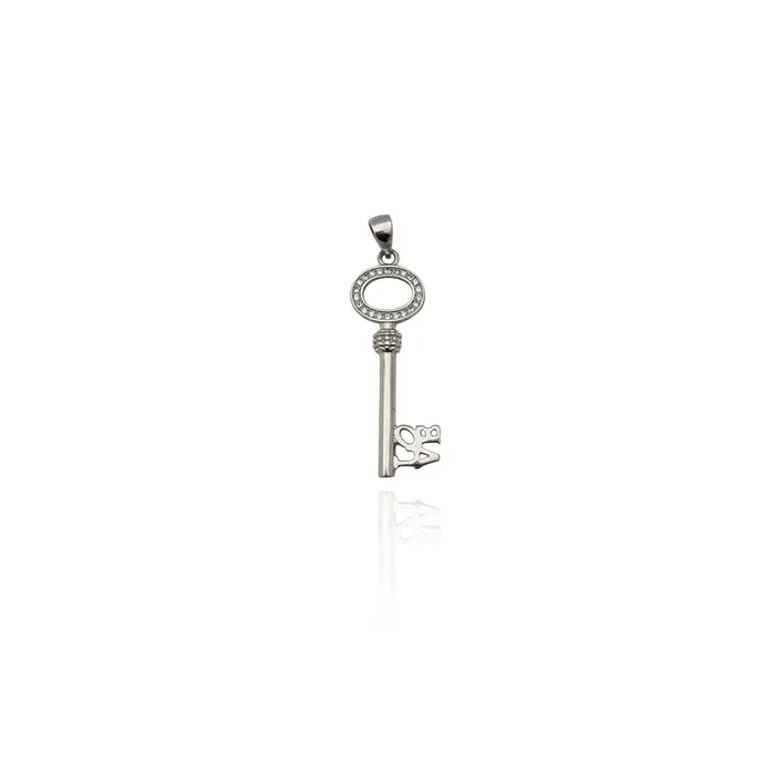 “Love” Key CZ Pendant (Silver)