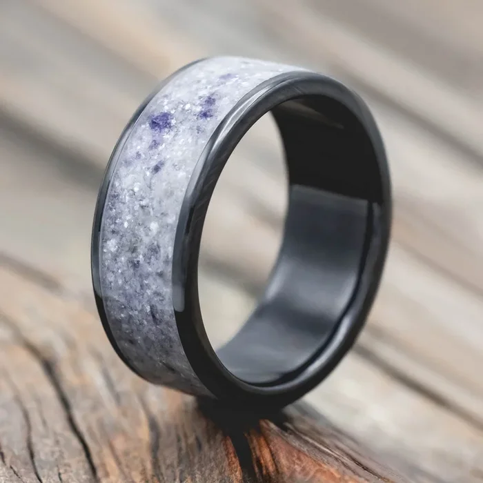 “RAINIER” – DIAMOND DUST & AMETHYST MIX WEDDING RING