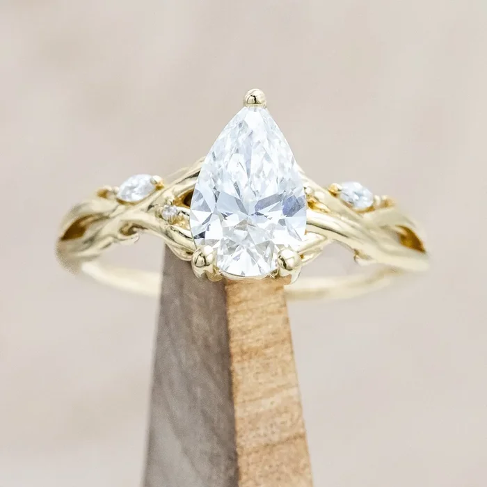 “TRISTAN” – BRANCH-STYLE ENGAGEMENT RING WITH DIAMOND ACCENTS – MOUNTING ONLY – SELECT YOUR OWN STONE