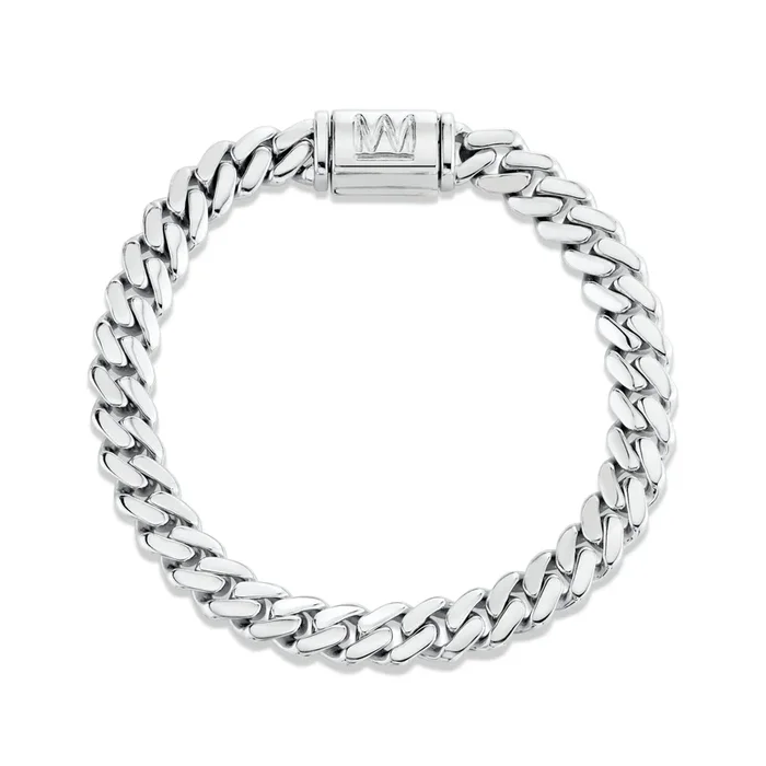 8mm Silver Men’s Cuban Chain Bracelet