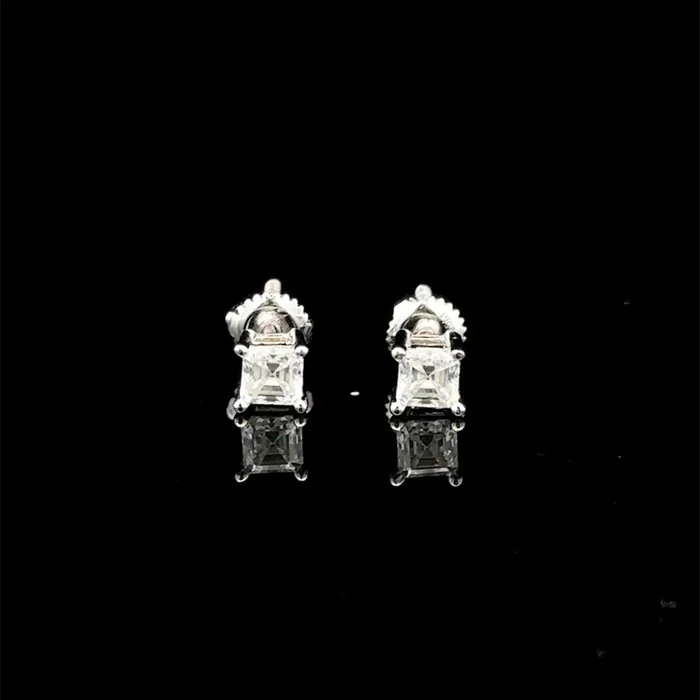 998111 | 925 Moissanite 0.50CTW Rhodium Earrings