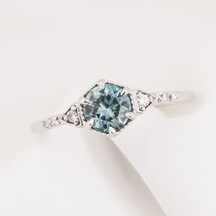 Agatha Ring, 0.75ct Blue Montana Sapphire