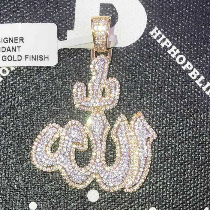 Allah Iced Out CZ Hip Hop Bling Bling Pendant