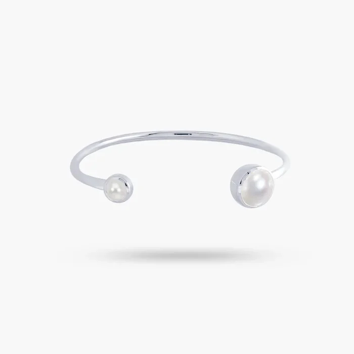 Amare Wear Freshwater Pearl Silver Cuff Bracelet