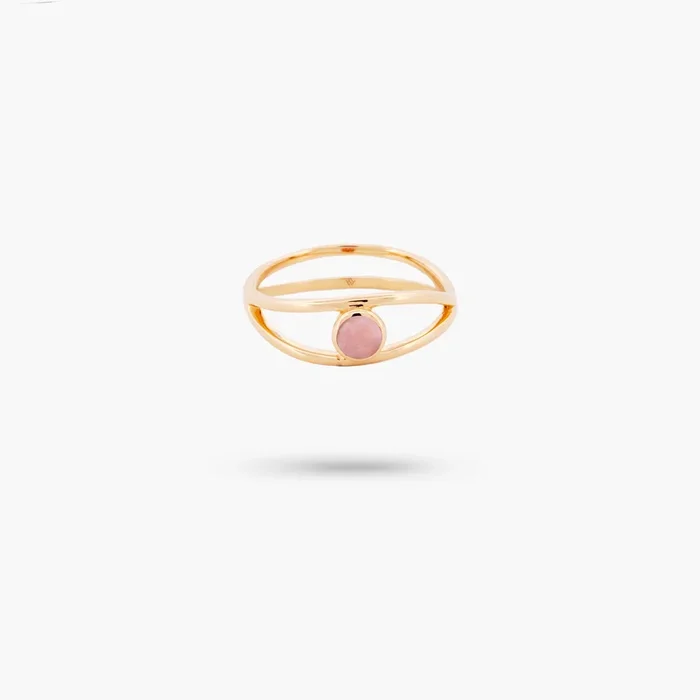 Amare Wear Pink Opal Evil Eye Ring