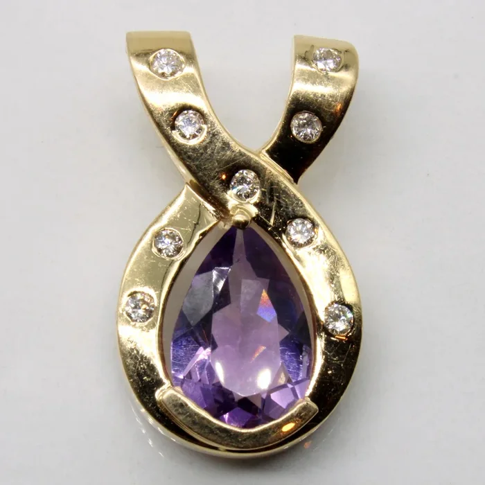 Amethyst & Diamond Pendant | 2.75ct, 0.23ctw |