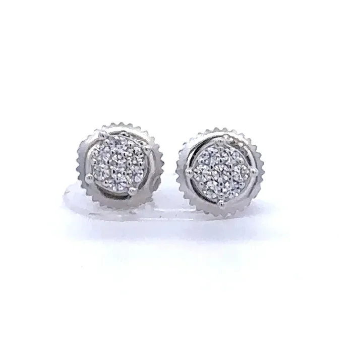 AMETRINE 925 CZ RHODIUM ICED OUT EARRINGS | 9220051