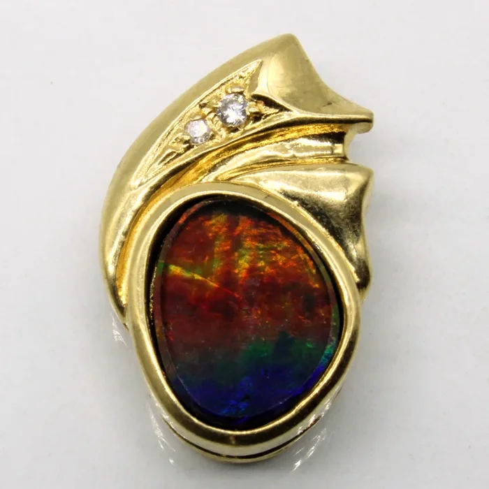 Ammolite & Diamond Pendant | 1.60ct, 0.02ctw |