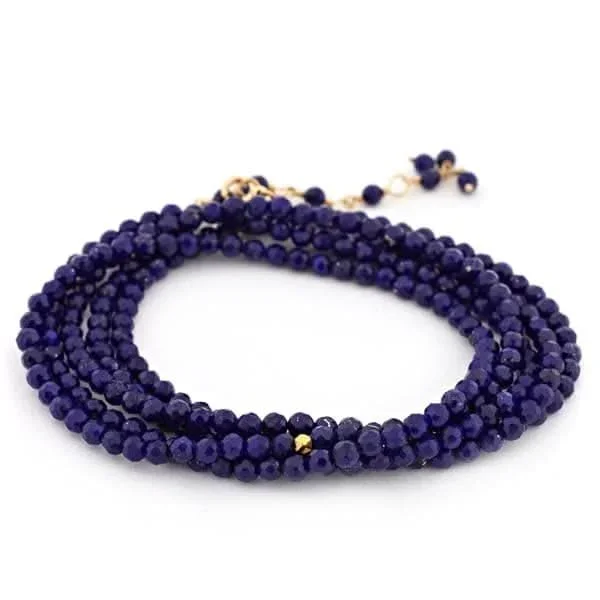 ANNE SPORTUN Lapis Beaded Wrap Bracelet