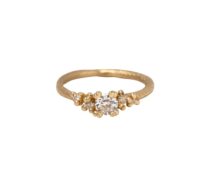 Antique White Diamond Encrusted Solitaire