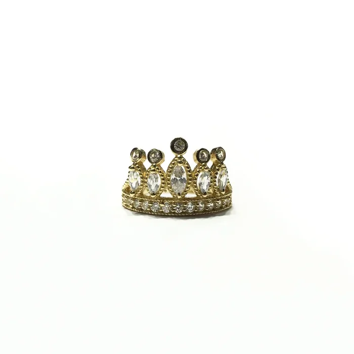 April Birthstone Princess Tiara CZ Ring (14K)