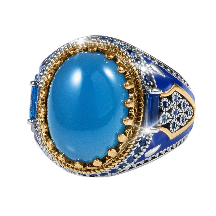 Aqua Agate Men’s Ring