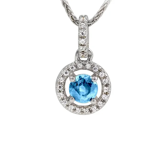 Aquamarine and Diamond Pendant
