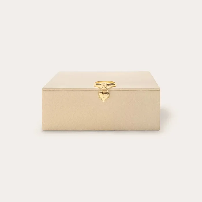 Archive Dangle Padlock Heart Ring