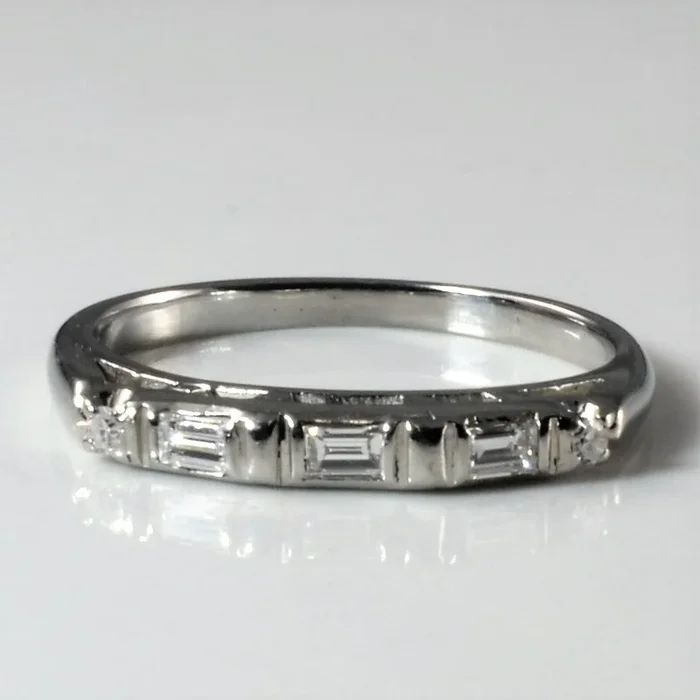 Art Deco Era Baguette Diamond Band | 0.17ctw | SZ 4.5 |