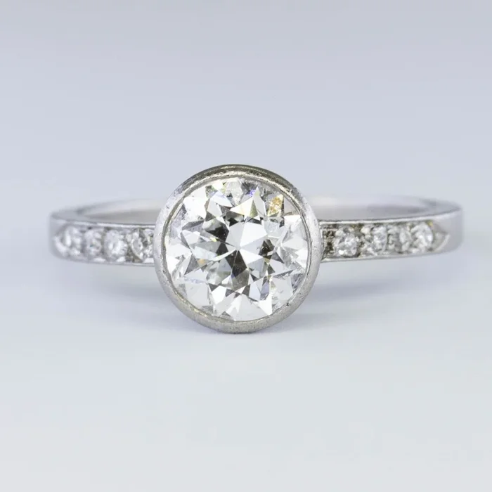 Art Deco Old European Cut Engagement Ring in Platinum | 1.33ctw | SZ 5.5 |