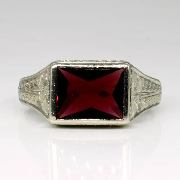 Art Deco Style Garnet Ring | 2.60ct | SZ 9.25 |