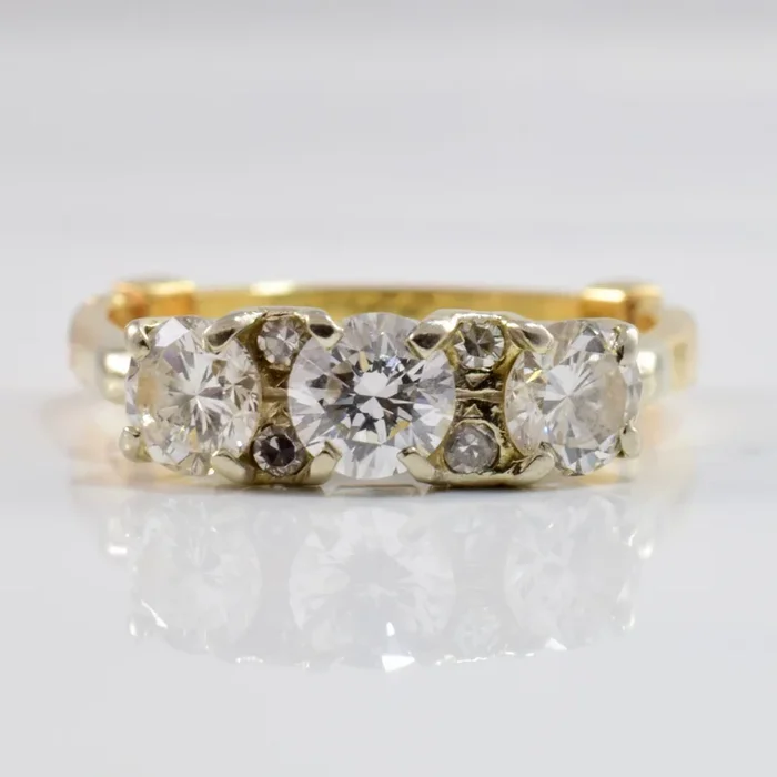 Arthritic Shank Three Stone Diamond Ring | 1.05ctw | SZ 6 |