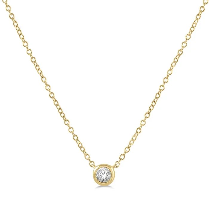 Ashi .10ct Diamond Bezel Necklace