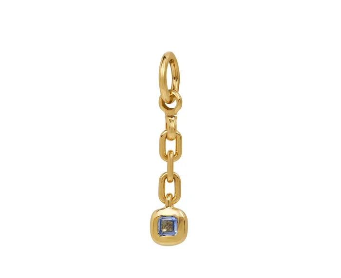 Asscher Blue Sapphire Carriage Drop Pendant ONLY
