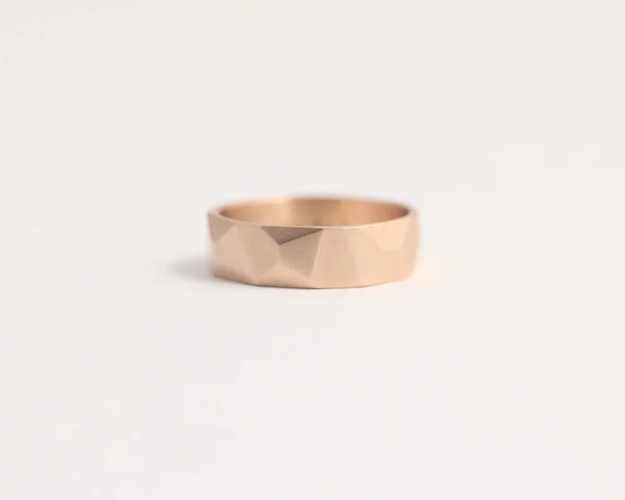 Asymmetrical Facets Ring in Rose Gold – Medium