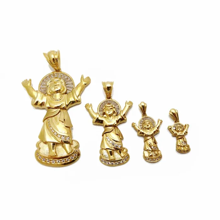 Baby Jesus Cz Pendant (14K).