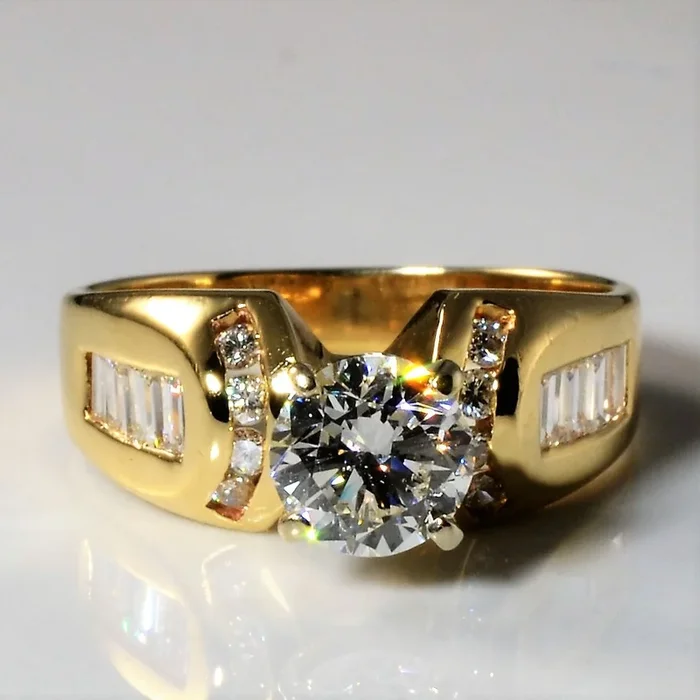 Baguette Channel Detailed Engagement Ring | 1.25ctw | SZ 6 |