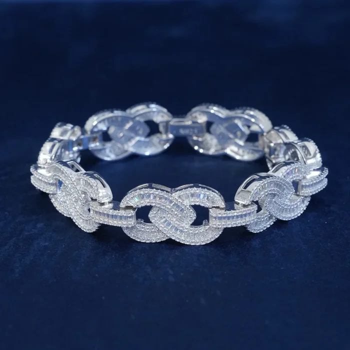 Baguette Moissanite Link Bracelet
