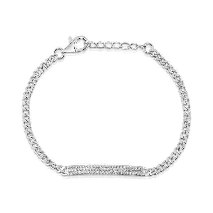 BEAMING BAR LINK BRACELET, SILVER