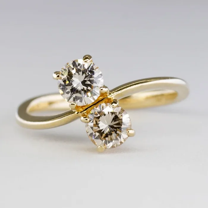 Bespoke’ Modern Toi et Moi Bypass Diamond Ring | 1.06ctw | SZ 7 |