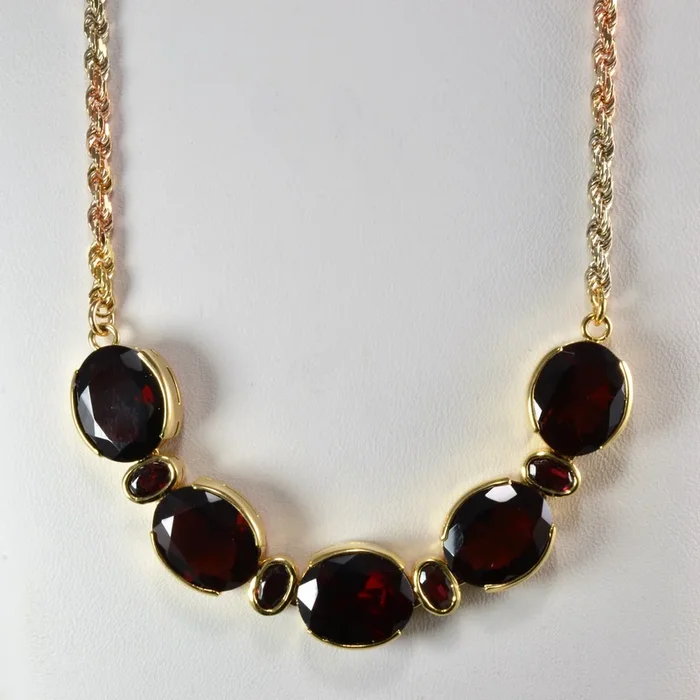 Bezel Set Garnet Necklace | 18″ |