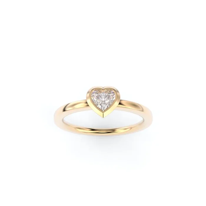 Bezel Set Solitaire Heart