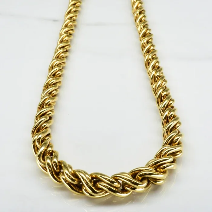 Birks’ Hollow Yellow Gold Chain Necklace | 17″ |