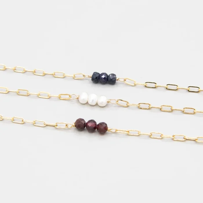Birthstone Paperclip Chain Bracelet